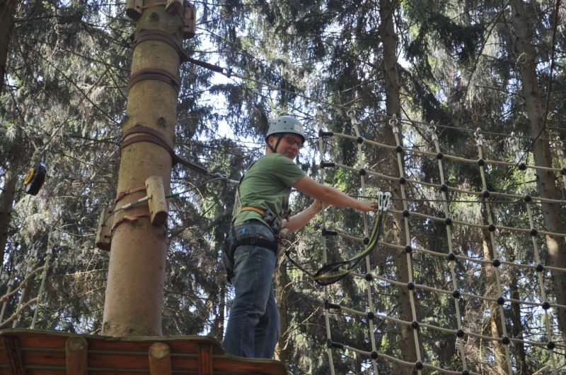 Der Leiter an der Leiter.