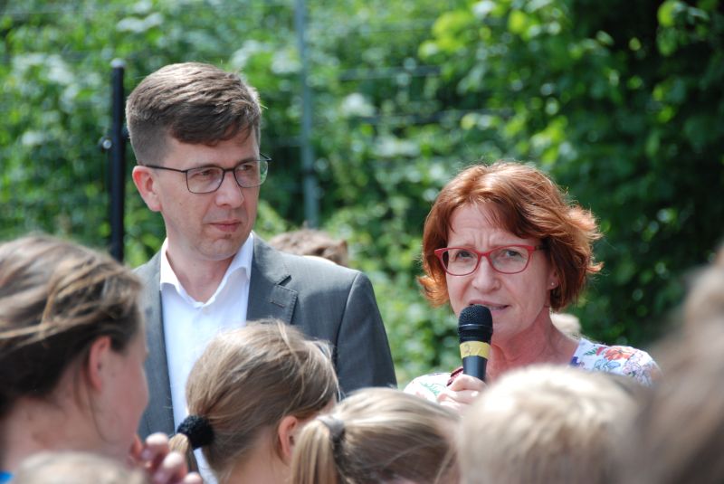 Herr Roth und Frau Zillinger von der Realschule.